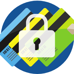Secure credit card invoicing icon