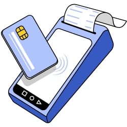 Blue EMV reader representing what is EMV